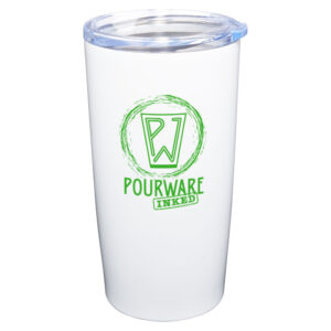 White PRO20 Double Wall Vacuum Stainless Steel Tumbler