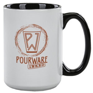 Collins Black in / White Out with Black Handle El Grande Mug