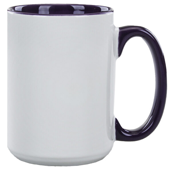 Collins Deep Purple in / White Out with Deep Purple Handle El Grande Mug - Image 2