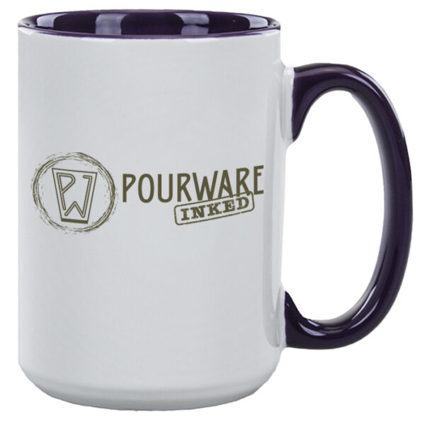 Collins Deep Purple in / White Out with Deep Purple Handle El Grande Mug