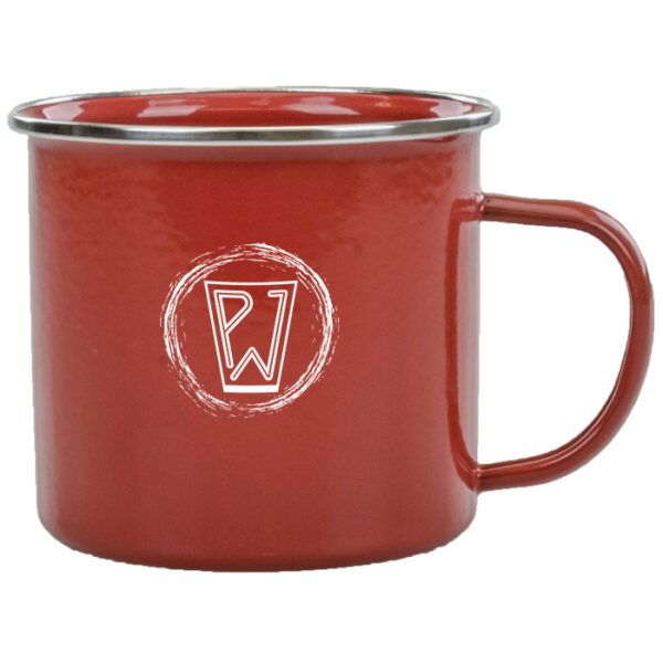 Red Enameled Abilene Stainless Steel Mug