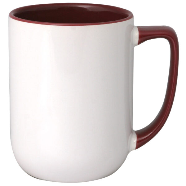 Burgundy in / White Out with Burgundy Trim Arlen Mug - Image 2