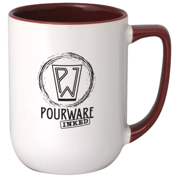 Burgundy in / White Out with Burgundy Trim Arlen Mug