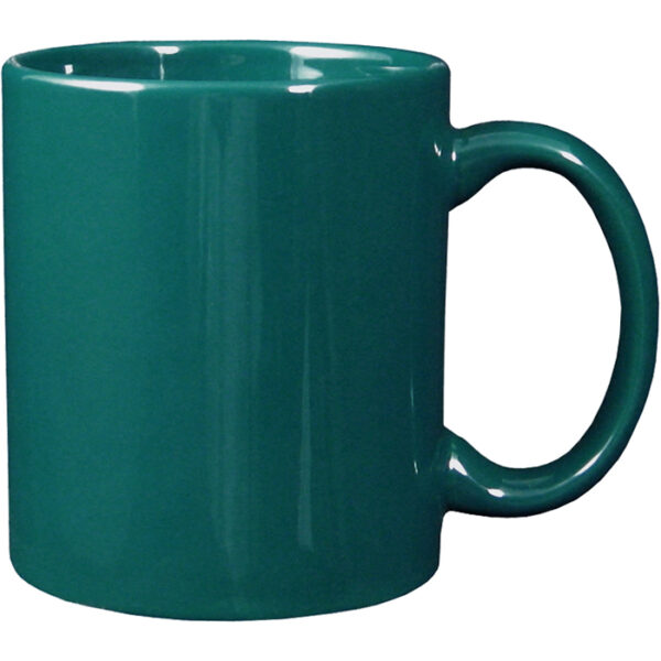 Dark Teal Green C-Handle Mug - Image 2