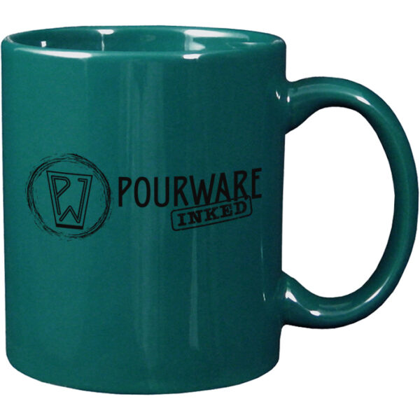 Dark Teal Green C-Handle Mug