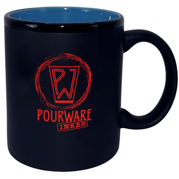 Sky Blue in / Black Matte Out Hilo C-Handle Mug