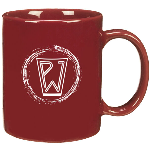 Burgundy C-Handle Mug