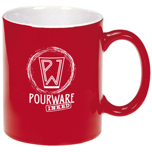 White in / Red Out C-Handle Mug