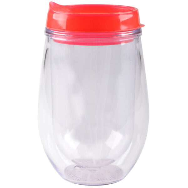 Red Bev/Go Double Wall Acrylic Stemless Wine Tumbler - Image 2
