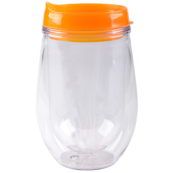 Tangerine Bev/Go Double Wall Acrylic Stemless Wine Tumbler - Image 2