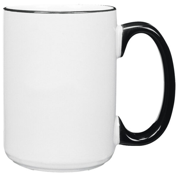Heartland White with Black Lip & Handle El Grande Mug - Image 2