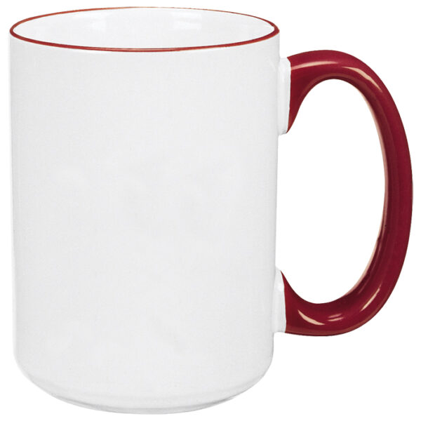 Heartland White with Red Lip & Handle El Grande Mug - Image 2