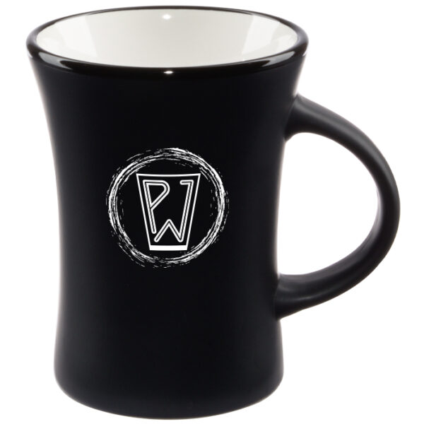 White in / Black Matte Out Flare Mug