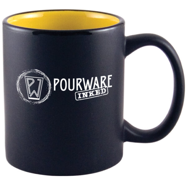 Yellow in / Black Matte Out Hilo C-Handle Mug