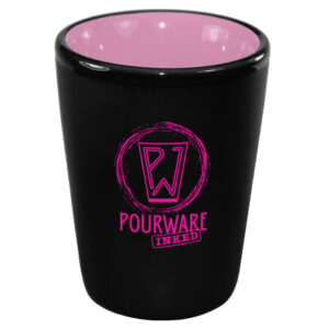 Pink in / Black Matte Ceramic Shot