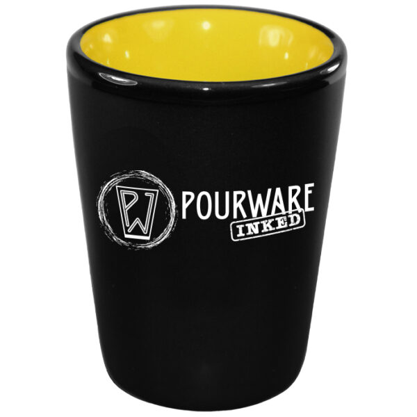 Yellow in / Matte Black out Ceramic Shot