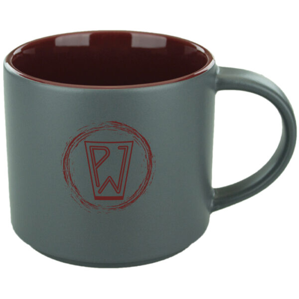 Burgundy in / Gray Satin Out Norwich Mug