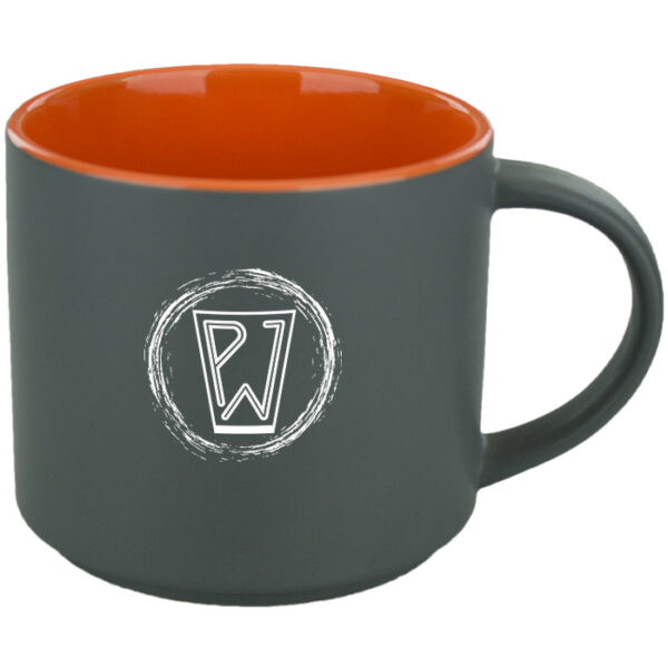 Orange in / Gray Satin Out Norwich Mug