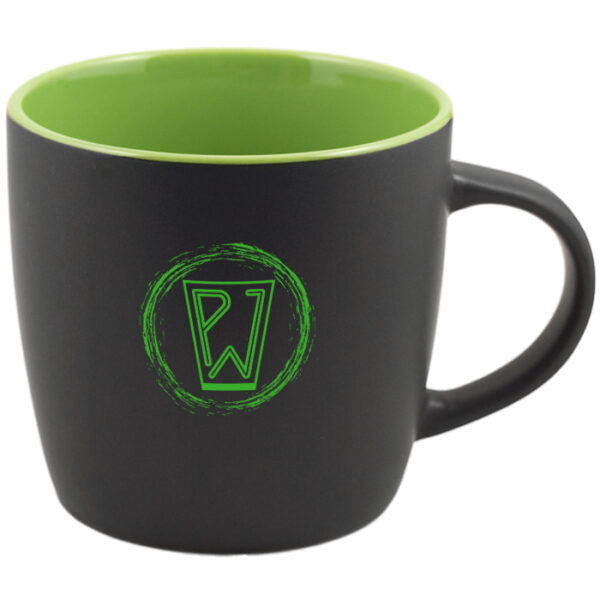 Lime Green in / Black Matte Out Poke Mug