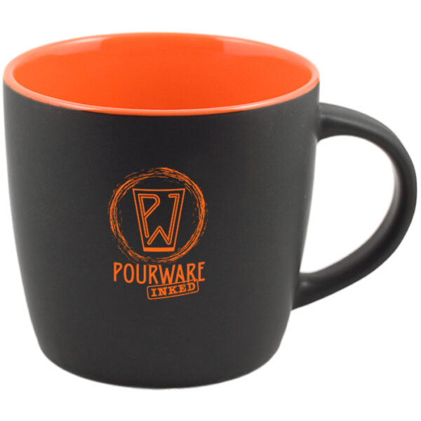 Orange in / Black Matte Out Poke Mug