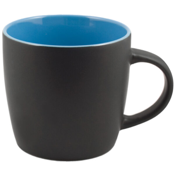 Sky Blue in / Black Matte Out Poke Mug - Image 2