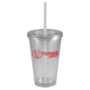 Clear Journey Double Wall Acrylic Tumbler with Lid & Straw