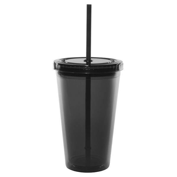 Dark Graphite Journey Double Wall Acrylic Tumbler with Lid & Straw - Image 2