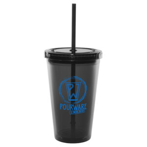 Dark Graphite Journey Double Wall Acrylic Tumbler with Lid & Straw