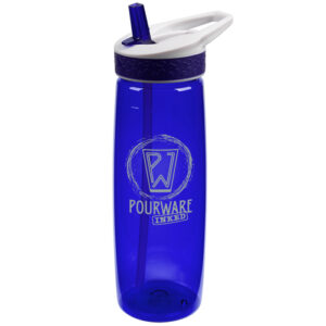 Navy Wave Single Wall Plastic Bottle